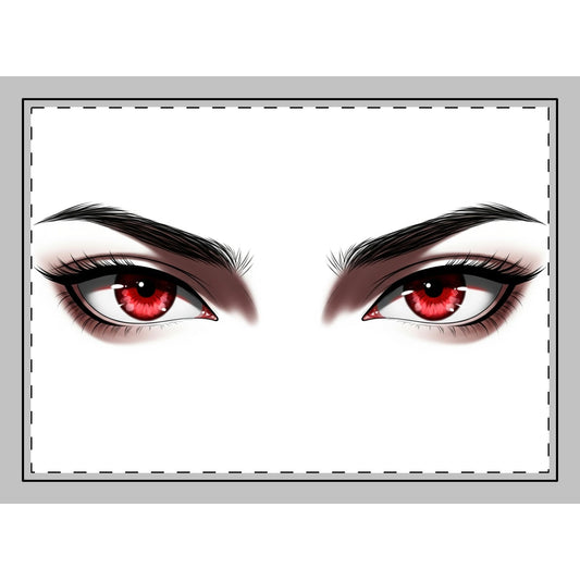 Red Gaze Rug — Bold Anime Eyes Decorative Floor Mat