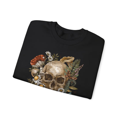 Vintage Floral Skull Crewneck Sweatshirt