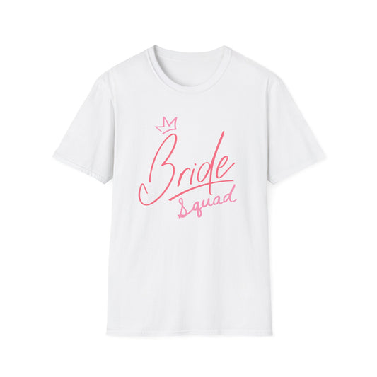 Bride Squad T-Shirt — Pink Script Bachelorette Party Tee