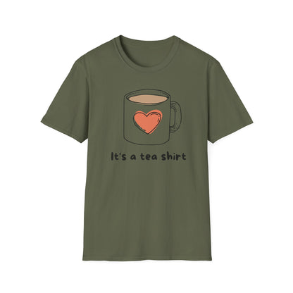 Tea Mug T-Shirt — "It's a tea shirt" Cute Heart Tea Lover Tee