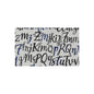 Alphabet Script Outdoor Rug — Nautical Blue Calligraphy Patio Mat