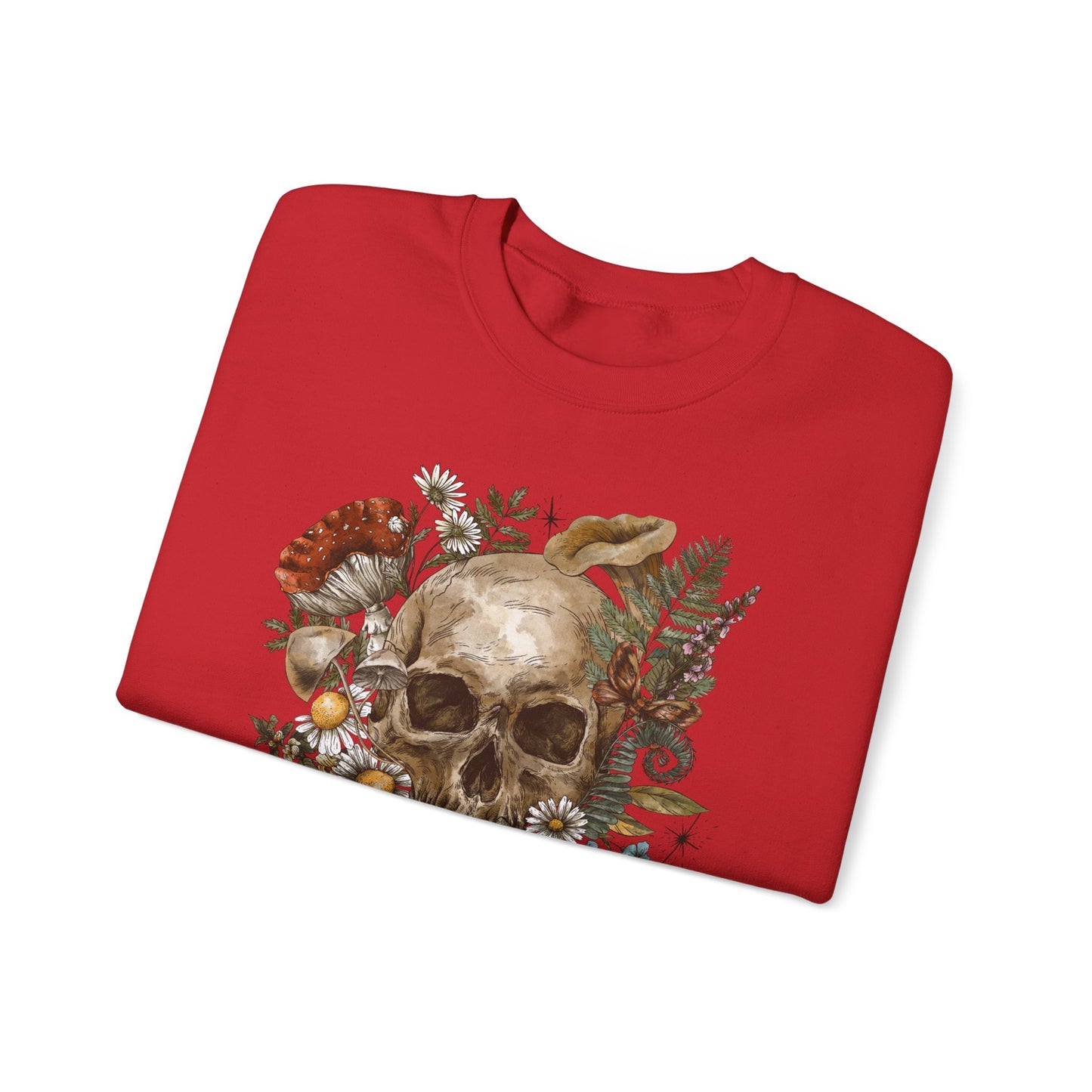 Vintage Floral Skull Crewneck Sweatshirt