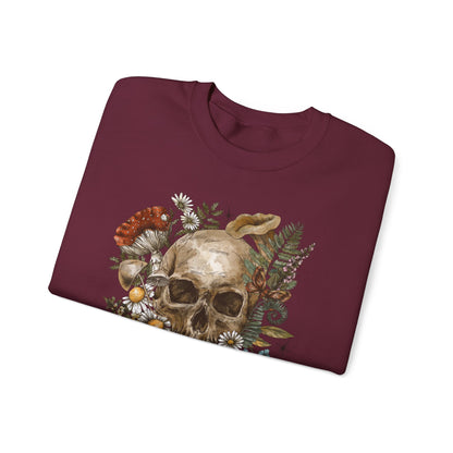 Vintage Floral Skull Crewneck Sweatshirt